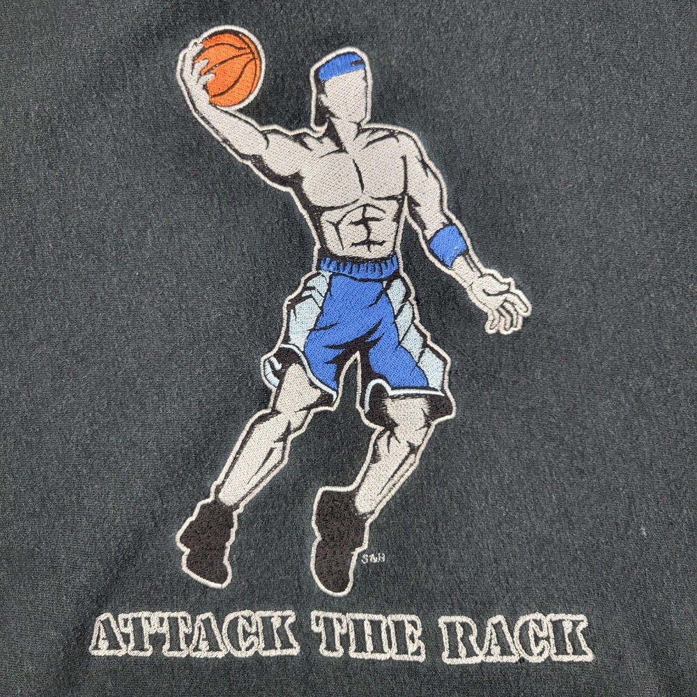Steve & Barry's Attack The‎ Rack Basketball Hoodie Mens 2XL Black Pullover